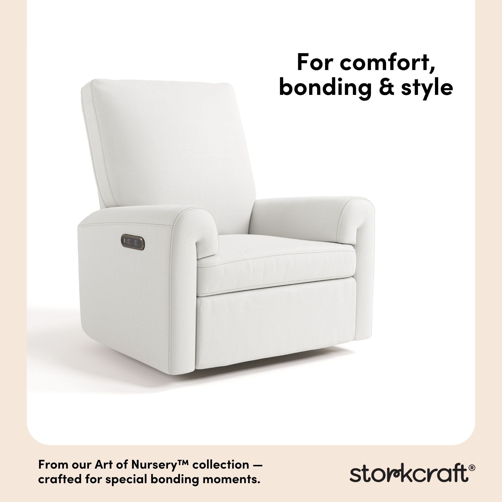 Sorrento ivory basketweave power recliner style callout
