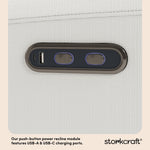 Sorrento ivory basketweave power recliner charging ports callout