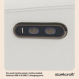 Sorrento ivory basketweave power recliner charging ports callout