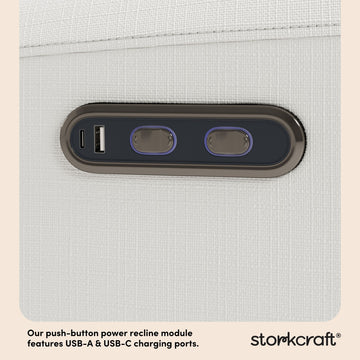 Storkcraft® Sorrento Deluxe Power Recliner Swivel Glider