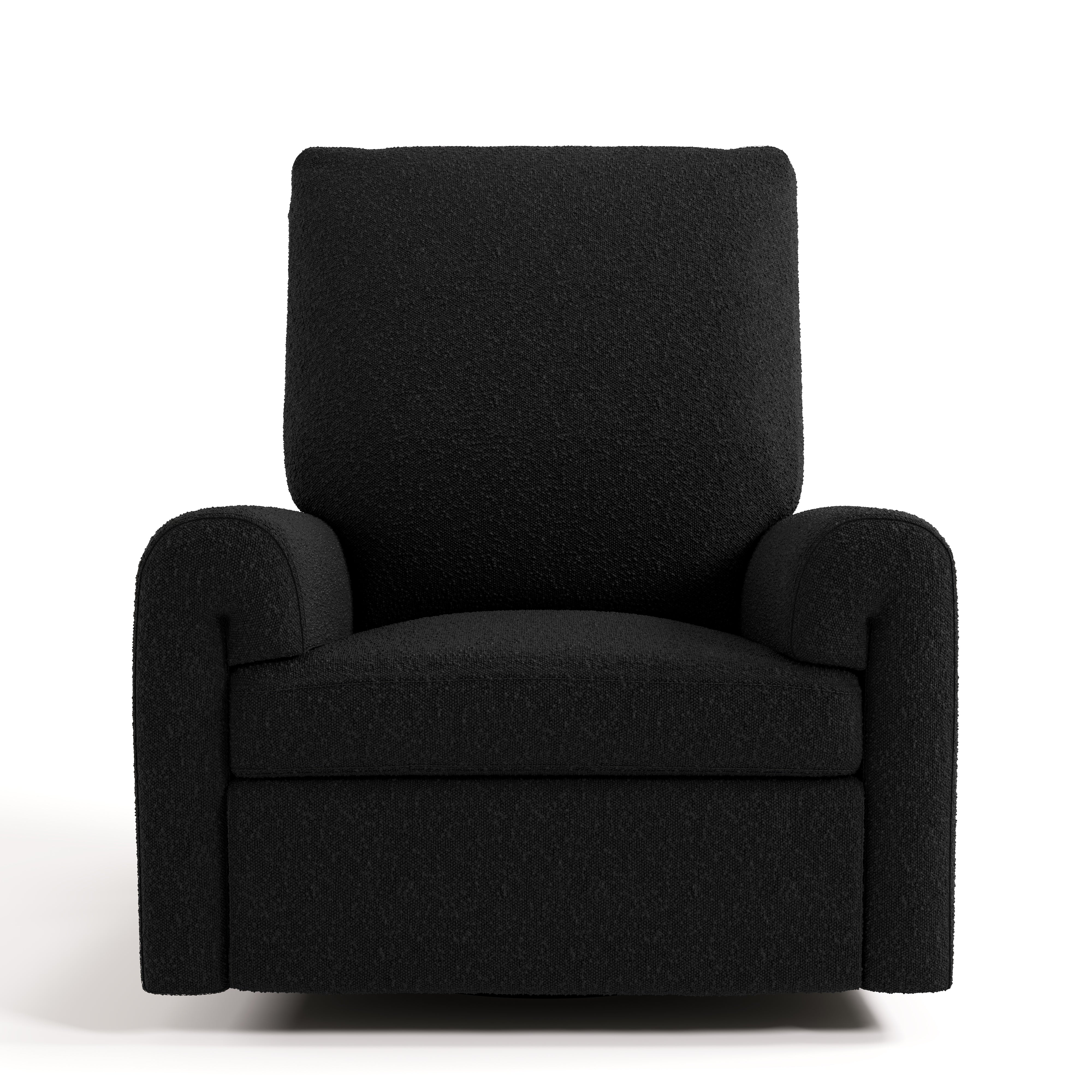 Sorrento black boucle power recliner front view