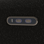 Sorrento black boucle power recliner close up of power buttons and usb ports