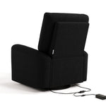 Sorrento black boucle power recliner back view