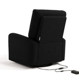 Sorrento black boucle power recliner back view