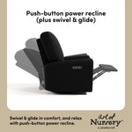 Sorrento black boucle glider power recline callout