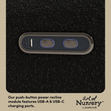 Sorrento black boucle glider dual USB ports callout