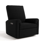 Sorrento black boucle power recliner angle view