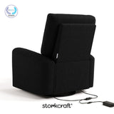 Sorrento black boucle power recliner with PTPA logo on top left