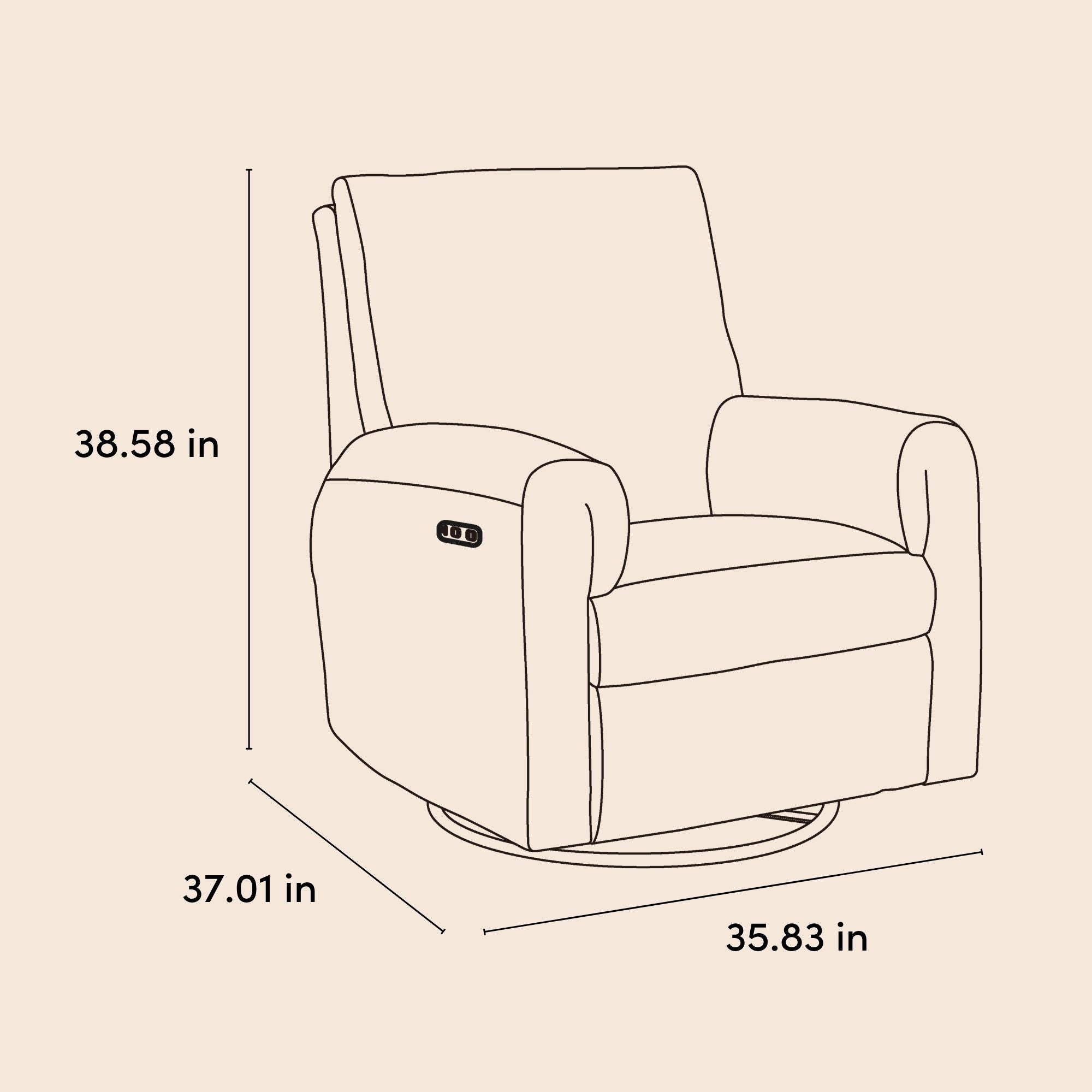 Sorrento glider drawing with dimensions