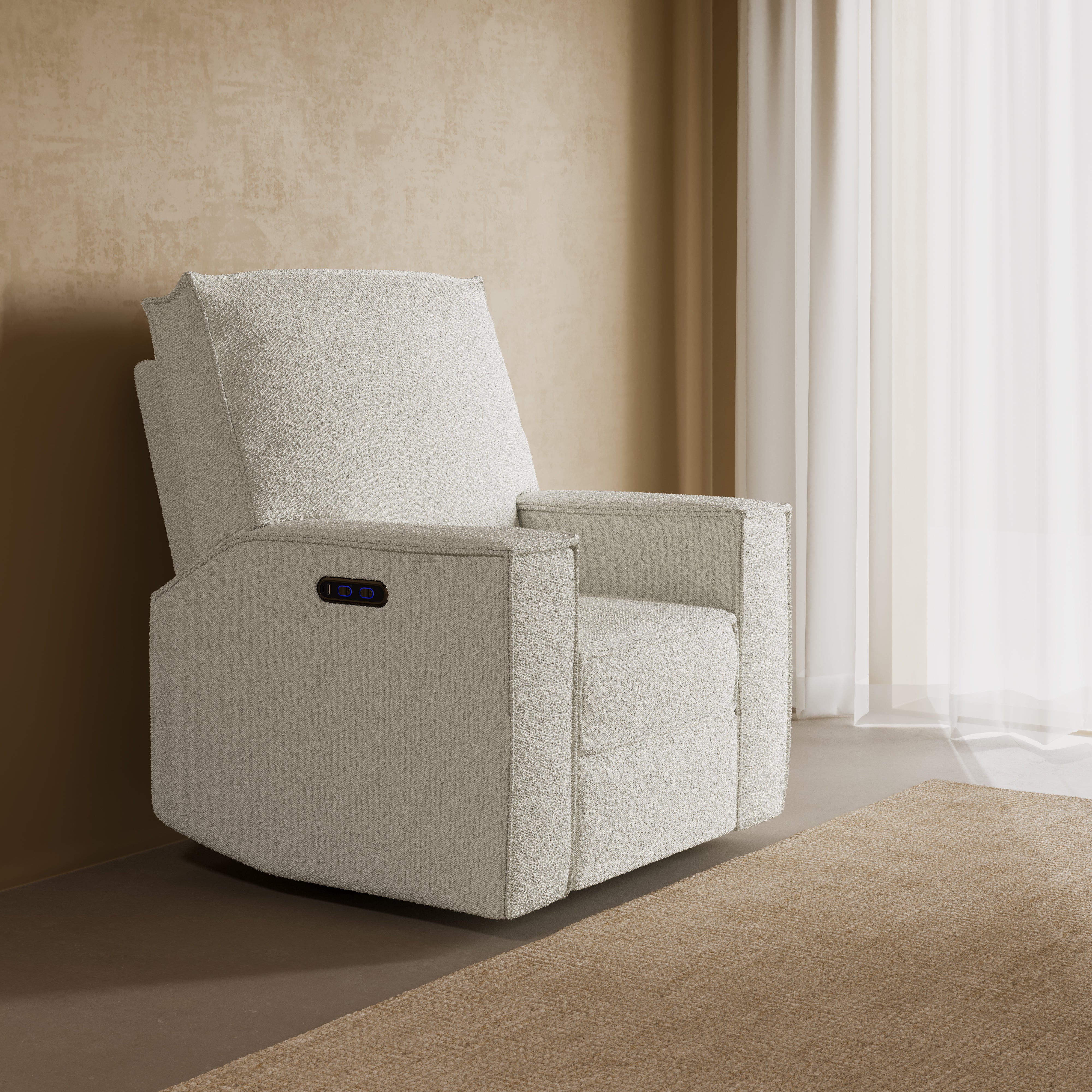 Texas Recliner Glider Ivory Boucle lifestyle image