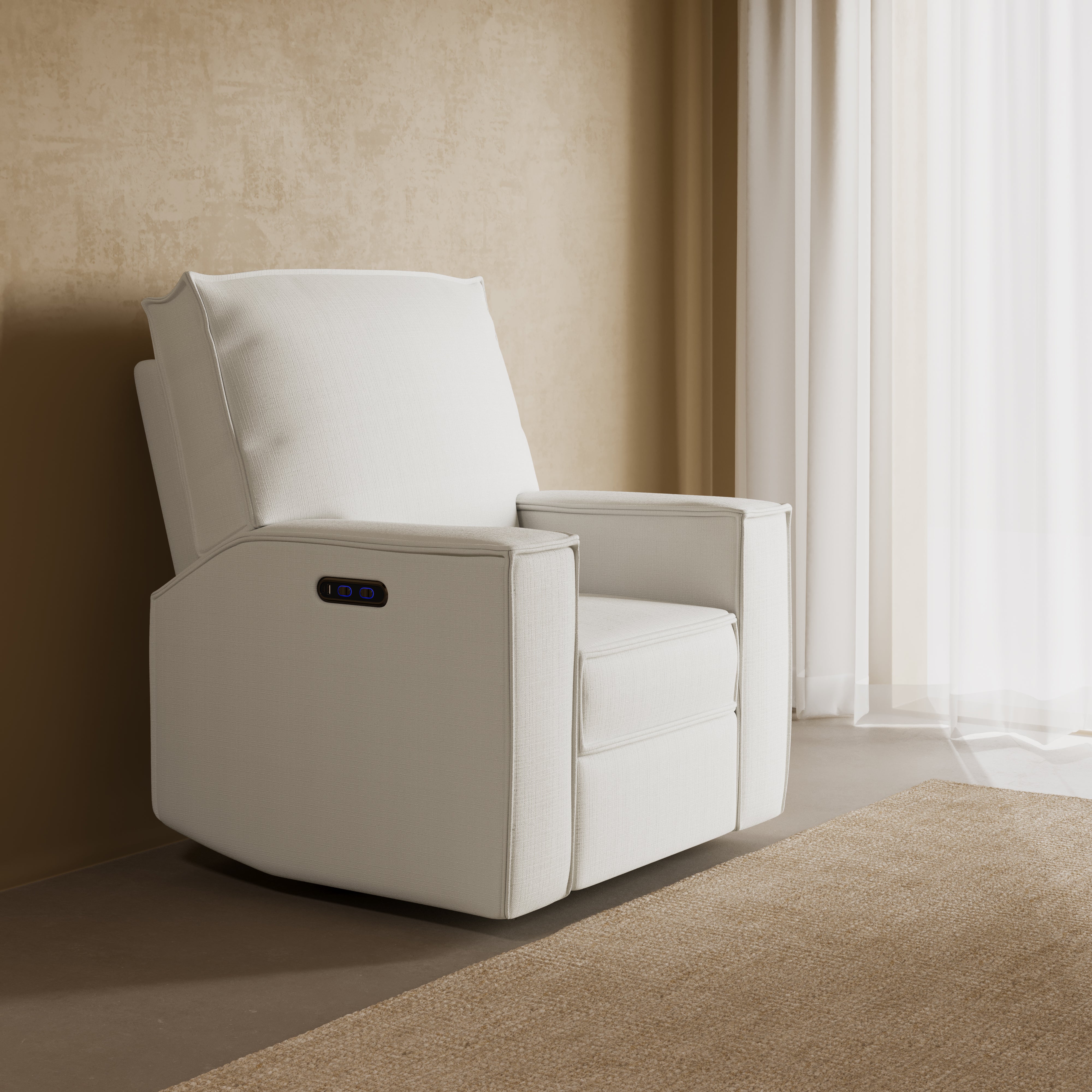 Texas Recliner Glider Ivory Basketweave lifestyle image