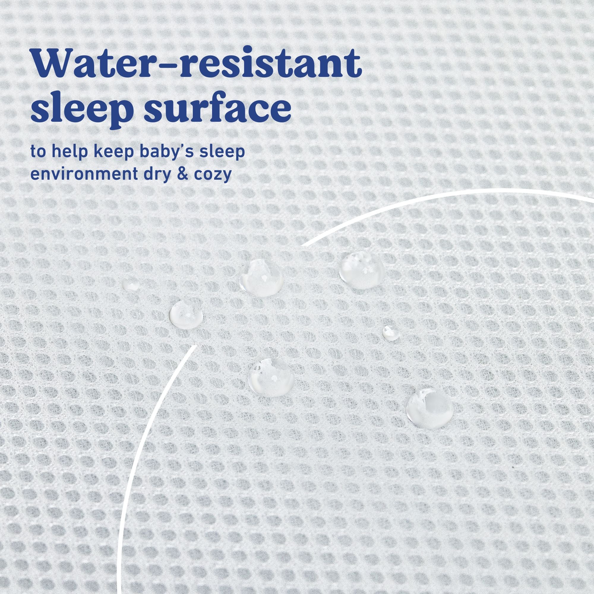 Graco Basics 5-Inch Mesh Crib & Toddler Mattress water-resistant callout