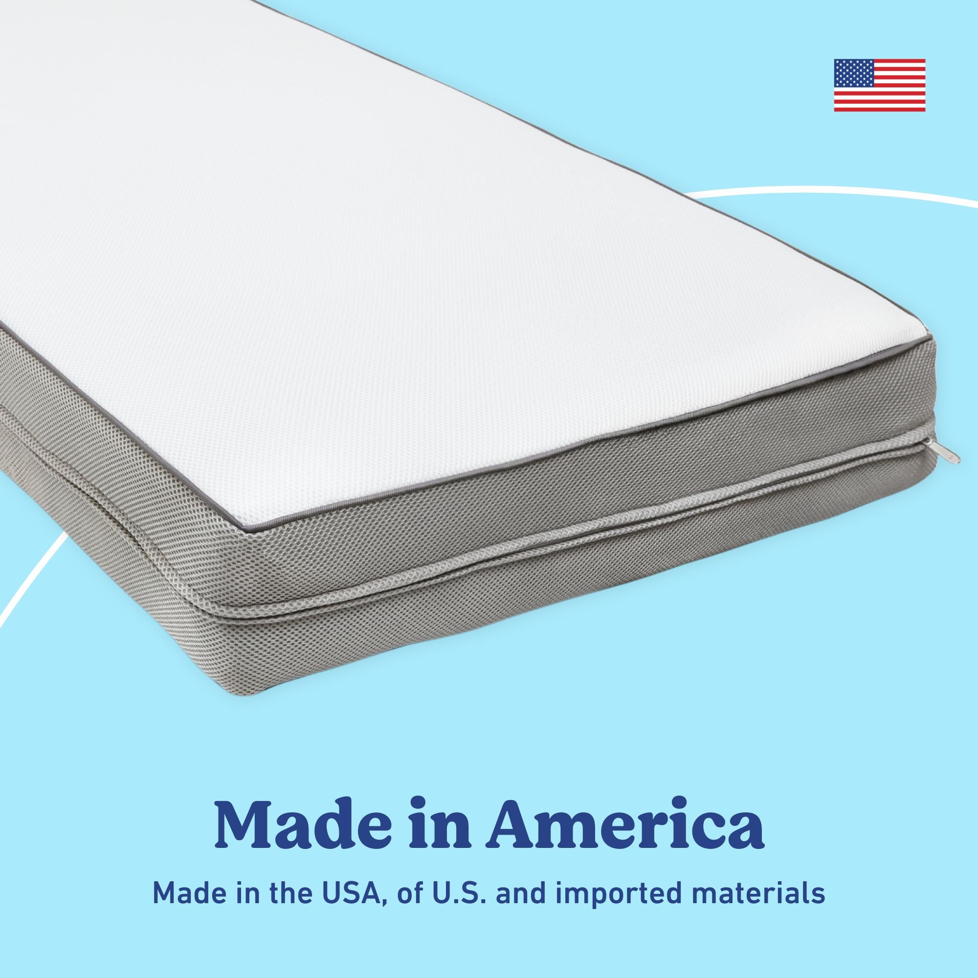 Graco Basics 5-Inch Mesh Crib & Toddler Mattress made in America callout