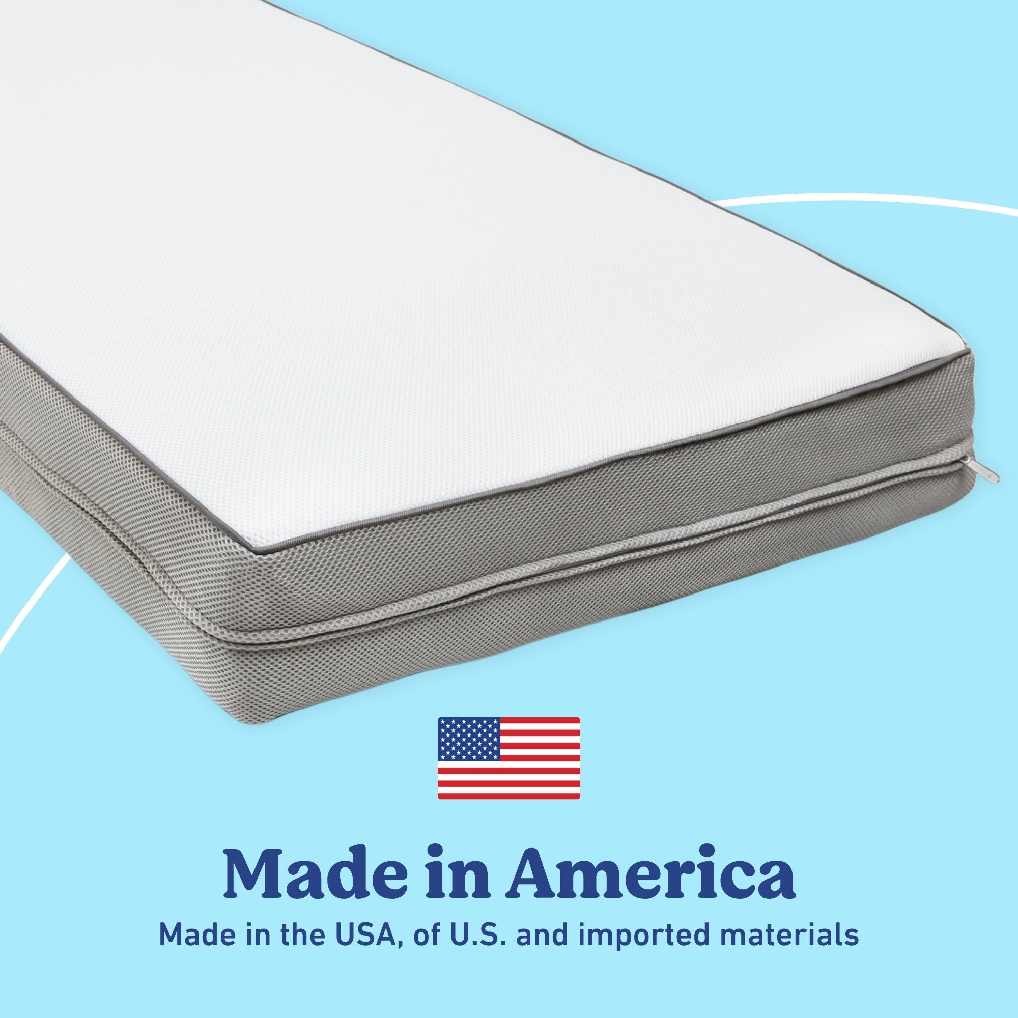 Graco 5-Inch Mesh Crib And Toddler Mattress made in America callout