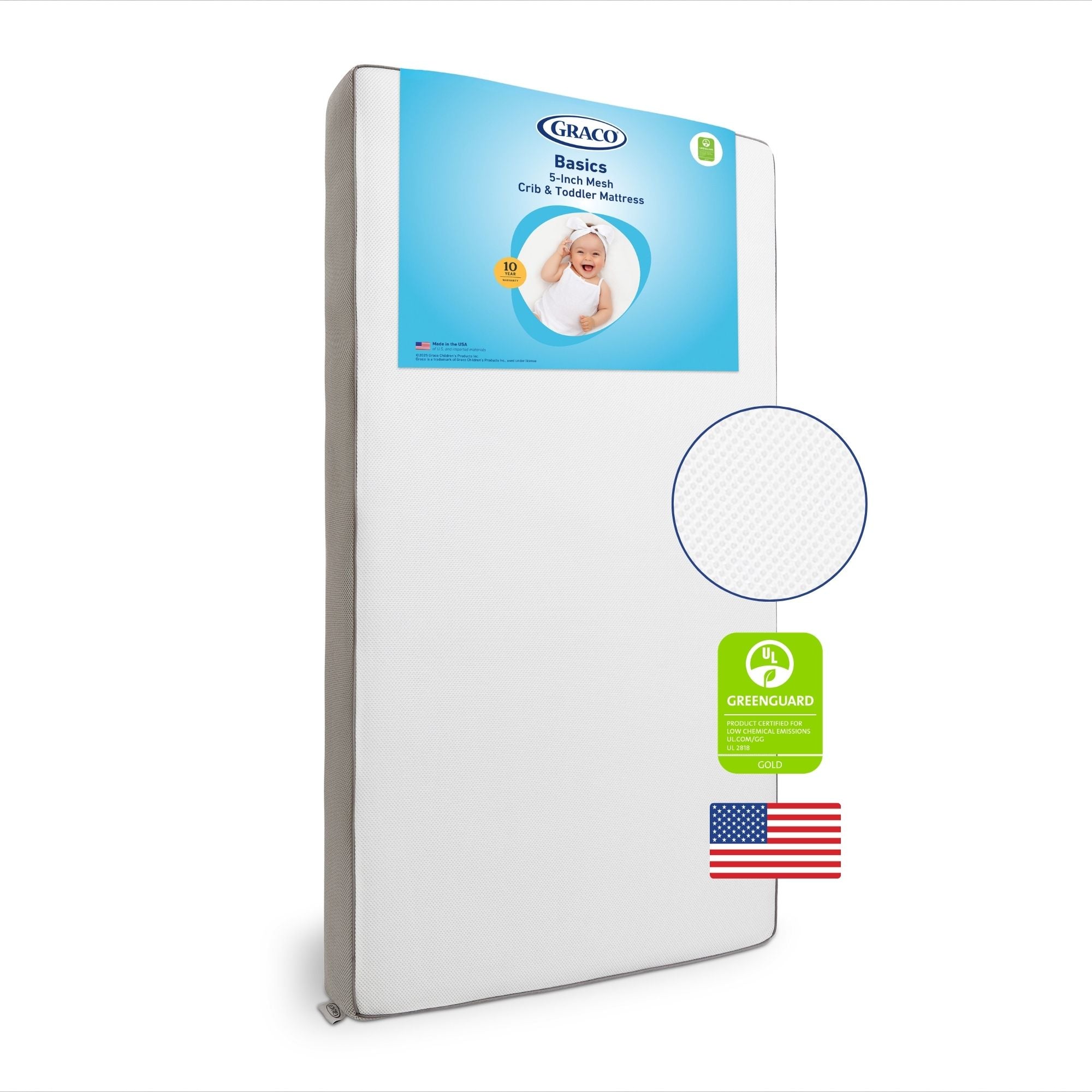 Graco 5-Inch Mesh Crib And Toddler Mattress litho
