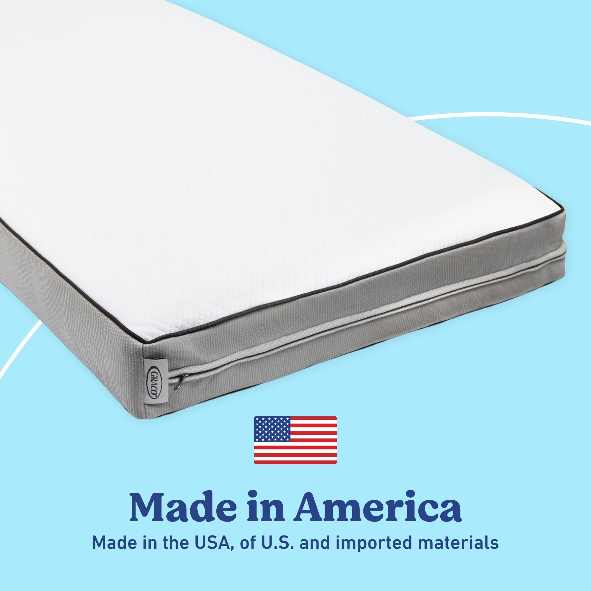 Graco 5-Inch Crib And Toddler Mattress made in America callout