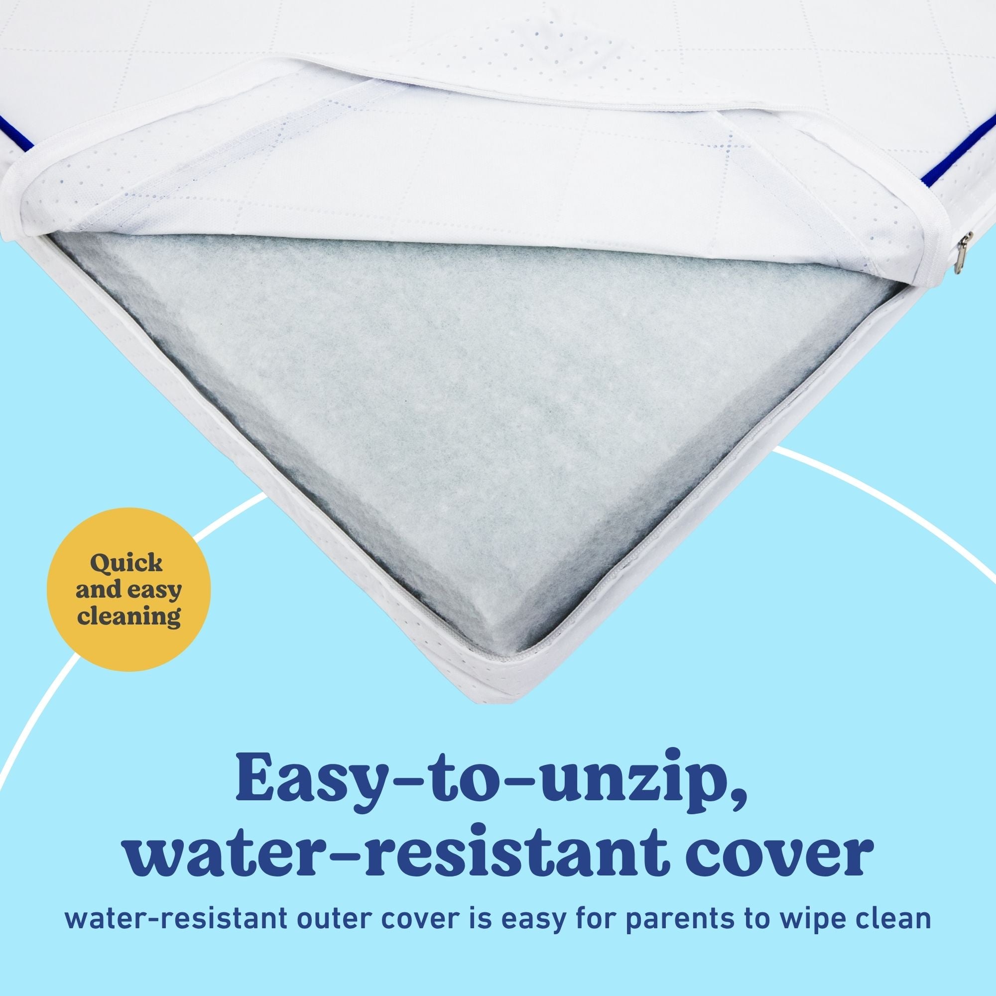 Graco 5-Inch Water-Resistant Crib And Toddler Mattress removable cover callout