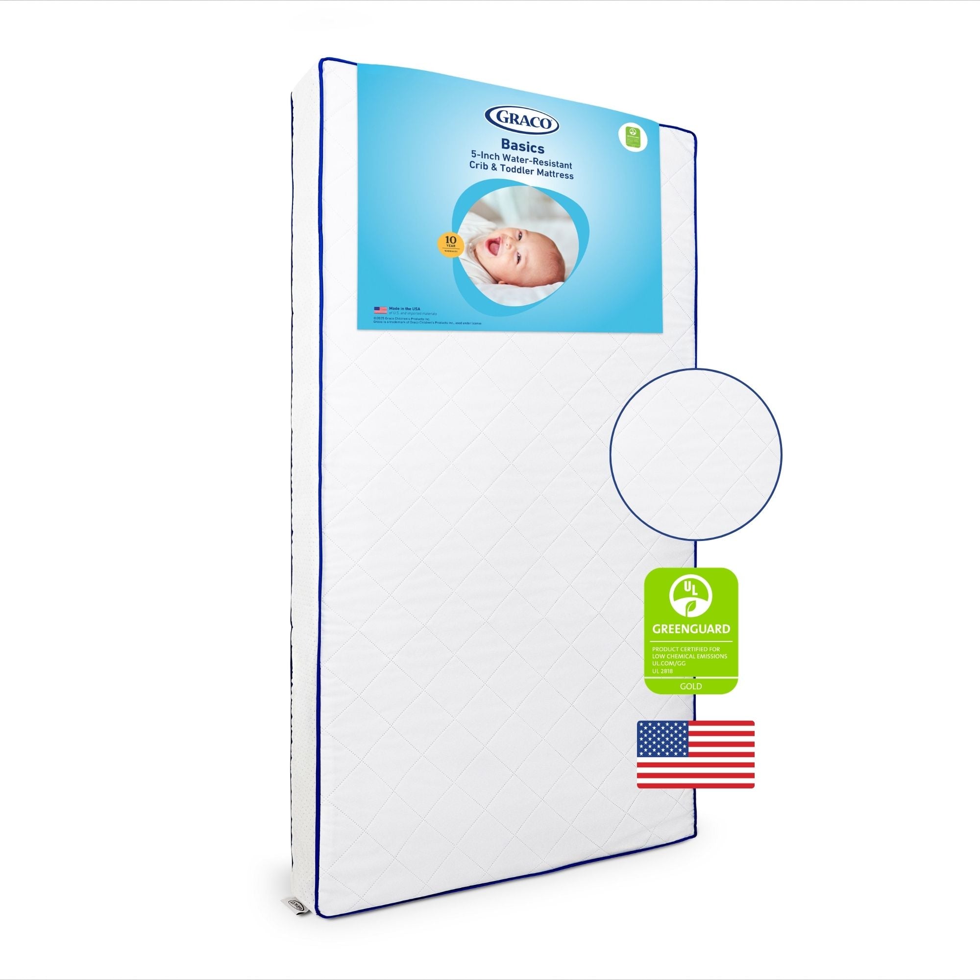 Graco 5-Inch Water-Resistant Crib And Toddler Mattress litho