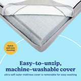 Graco Essentials 6-Inch Water-Resistant Dual-Sided Baby Crib & Toddler Bed Mattress machine-washable callout