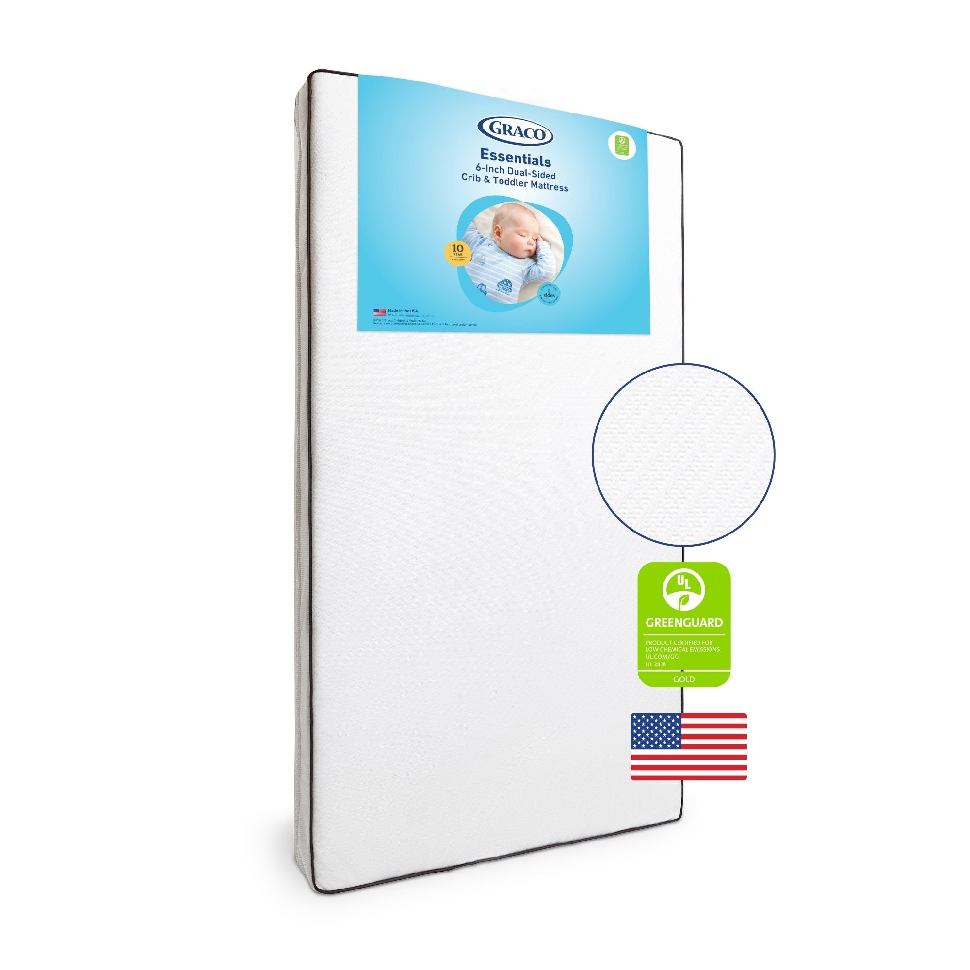 Graco 6-Inch Dual-Sided Crib And Toddler Mattress litho
