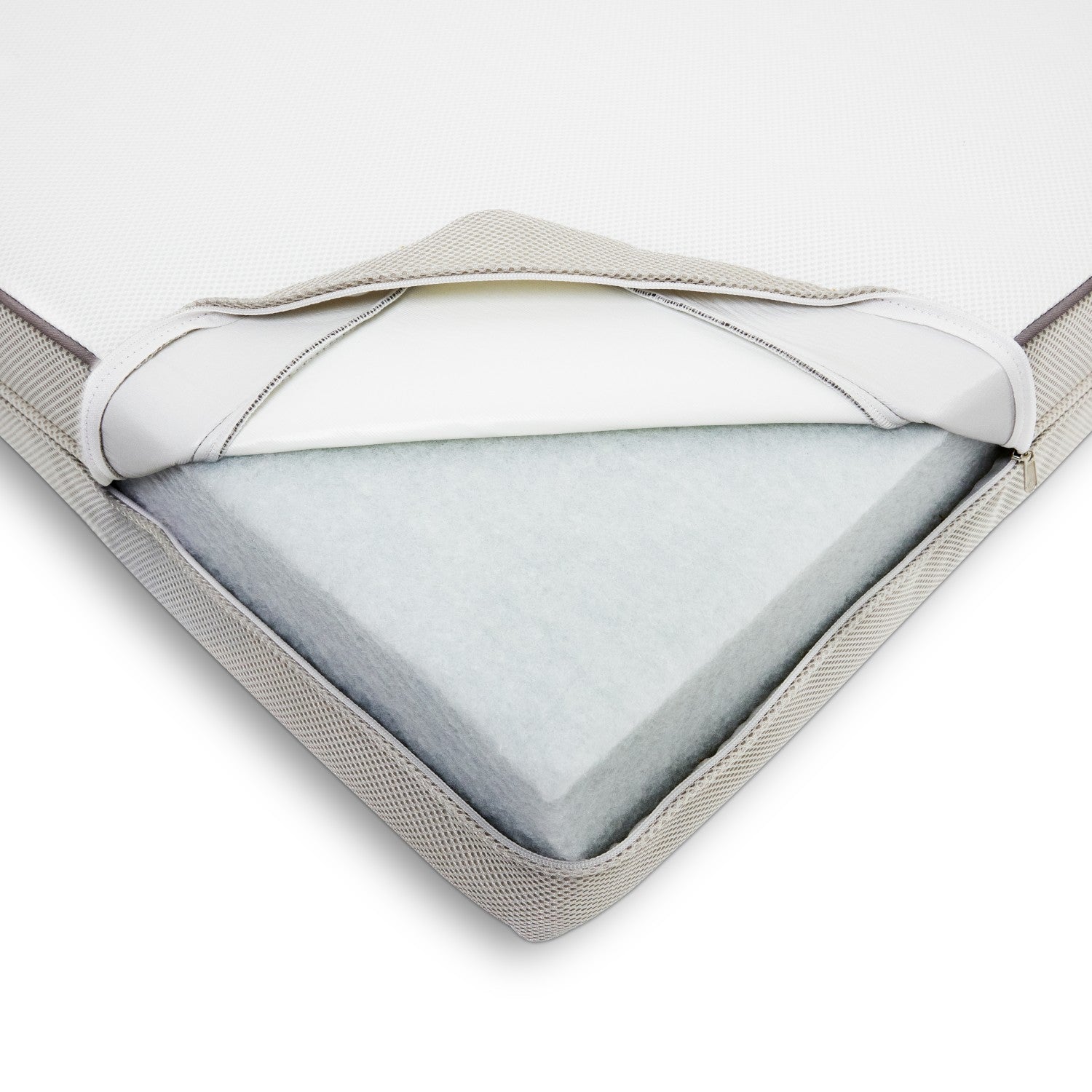 Graco Essentials 6-Inch Mesh Dual-Sided Baby Crib & Toddler Bed Mattress with cover unzipped