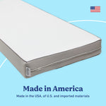 Graco Essentials 6-Inch Mesh Dual-Sided Baby Crib & Toddler Bed Mattress made in America callout