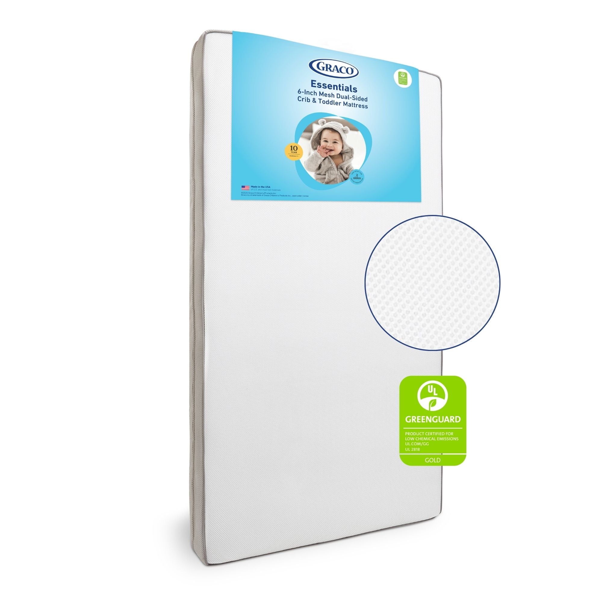 GRACO 6-INCH MESH DUAL-SIDED CRIB & TODDLER MATTRESS