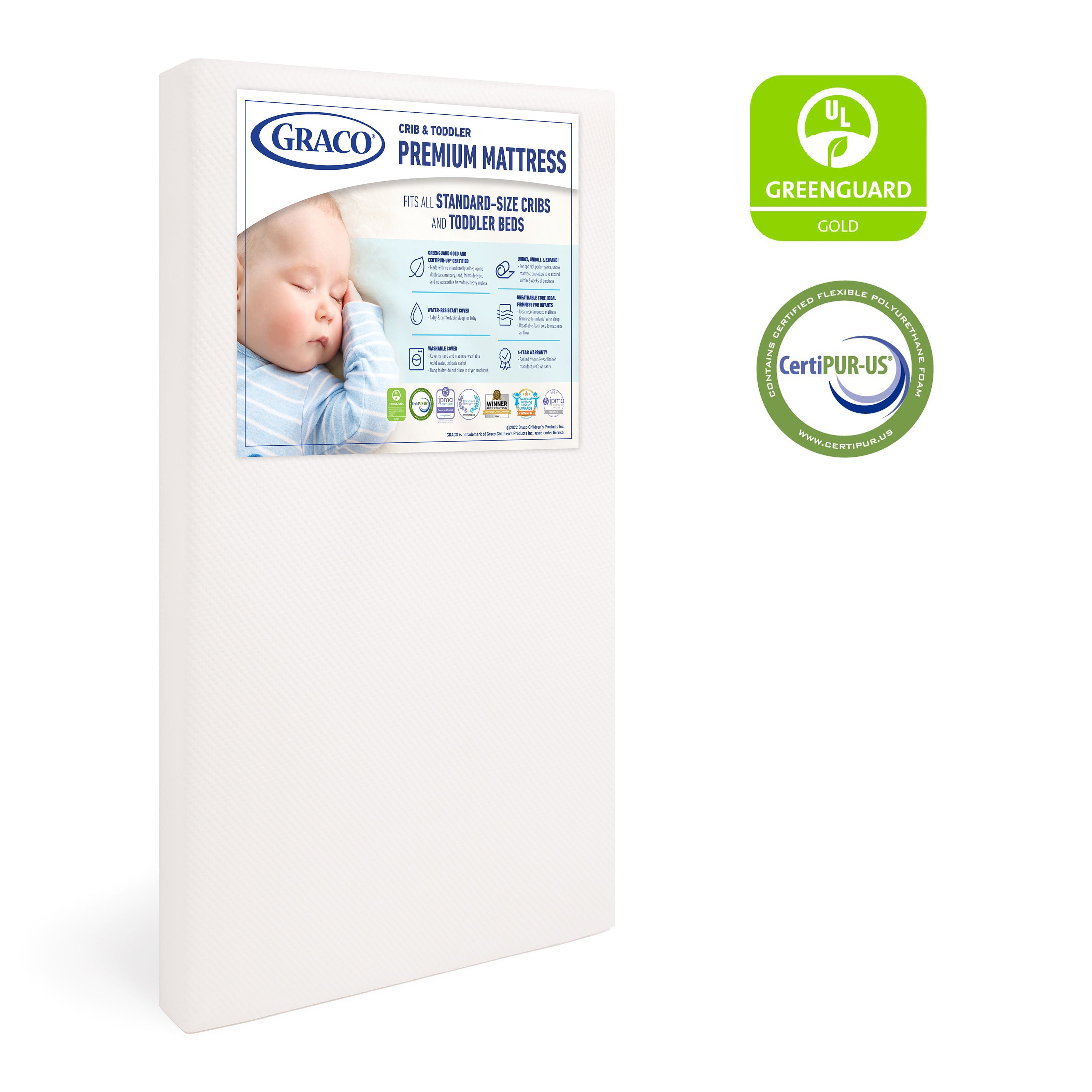 Graco® Premium Foam Crib and Toddler Mattress.