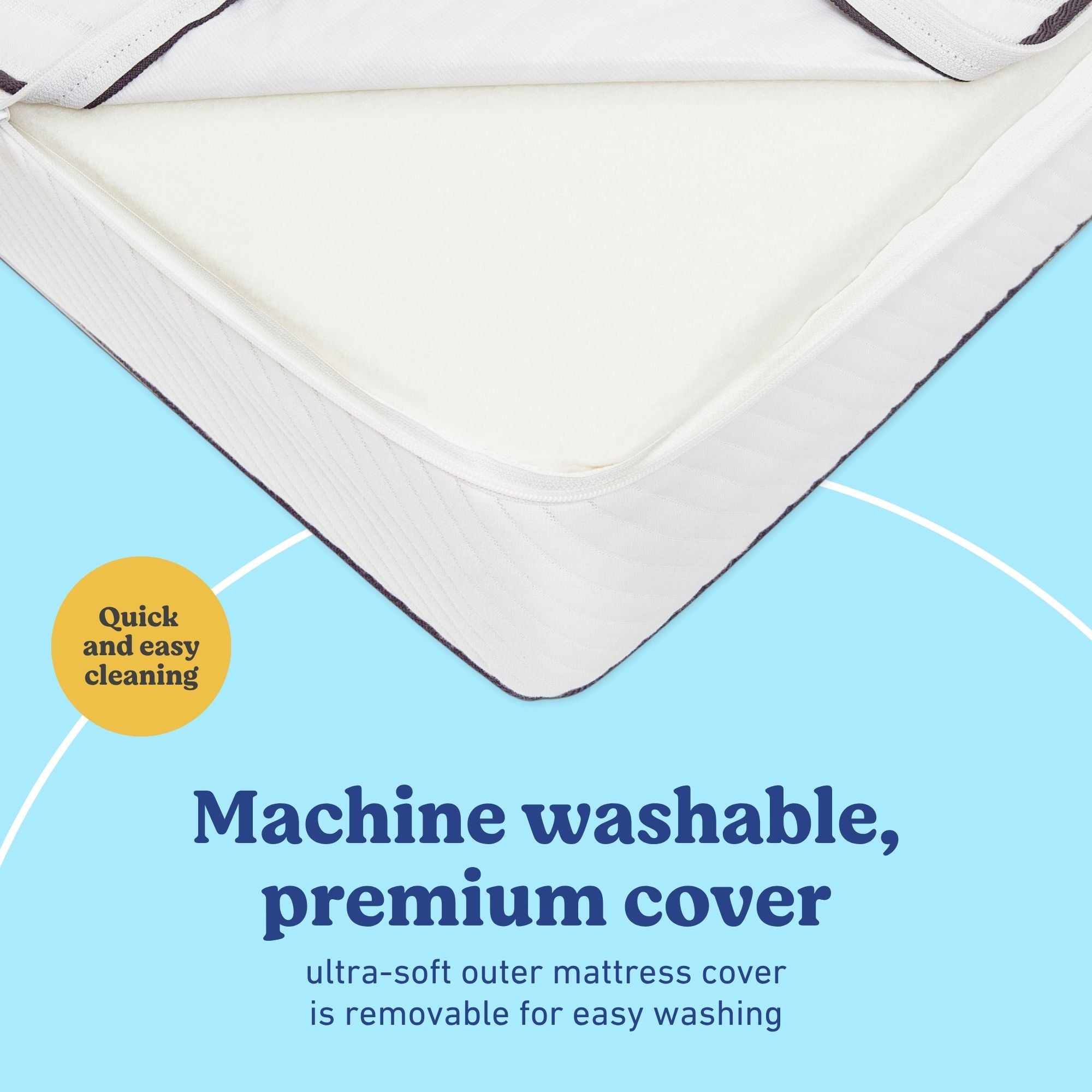 dual comfort mattress machine-washable cover callout
