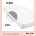 Storkcraft 6-Inch Water-Resistant Dual-Sided Crib and Toddler Mattress material callout
