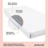 Storkcraft 6-Inch Water-Resistant Dual-Sided Crib and Toddler Mattress material callout