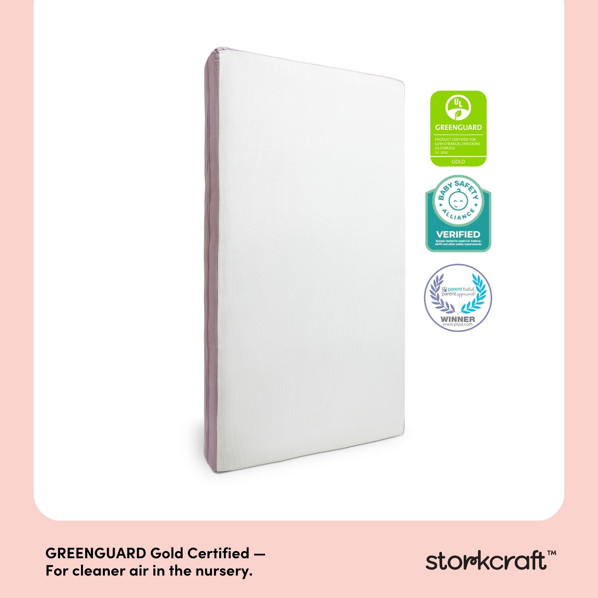 Storkcraft 6-Inch Mesh Dual-Sided Crib And Toddler Mattress certifications callout