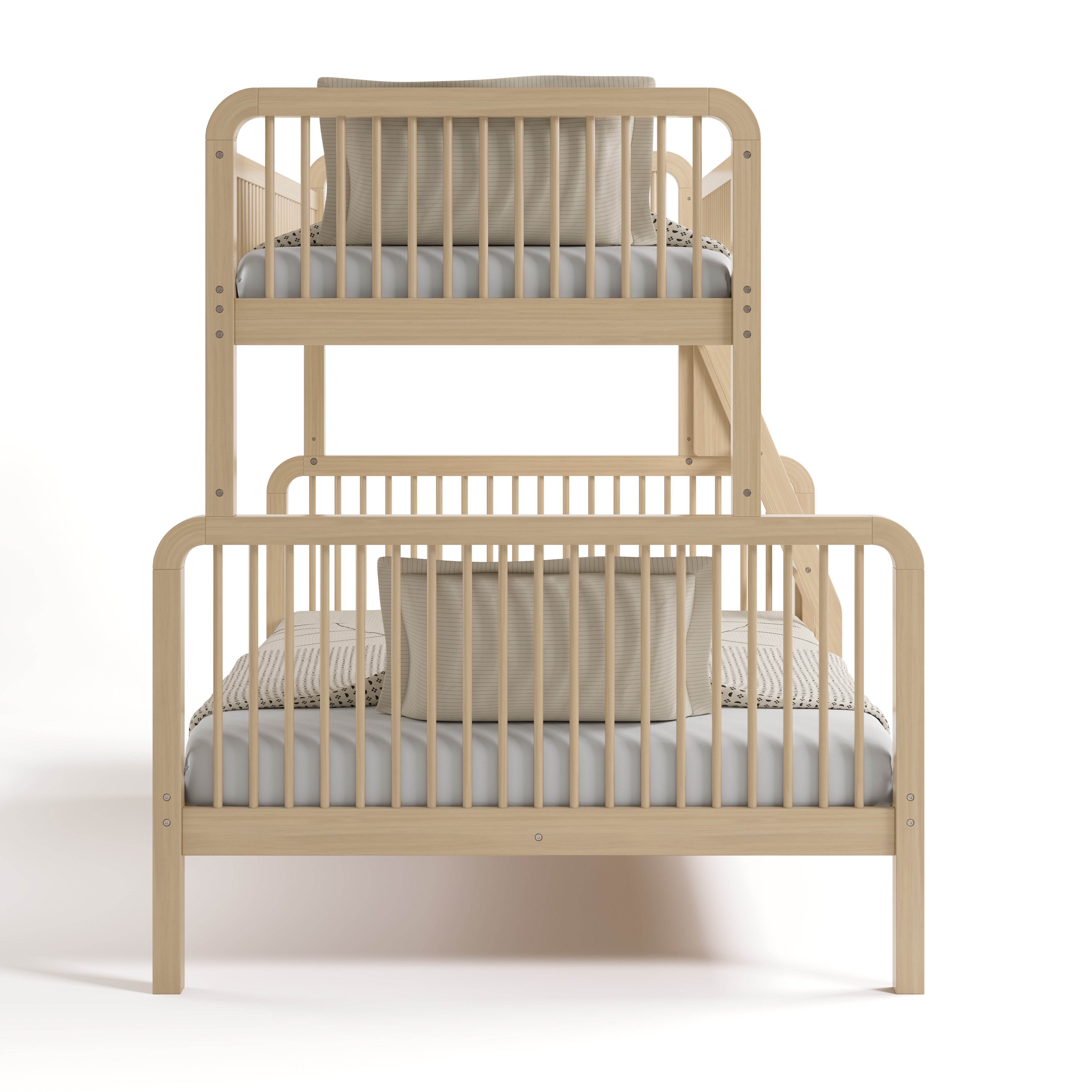 Pasadena driftwood twin over full bunk bed side view