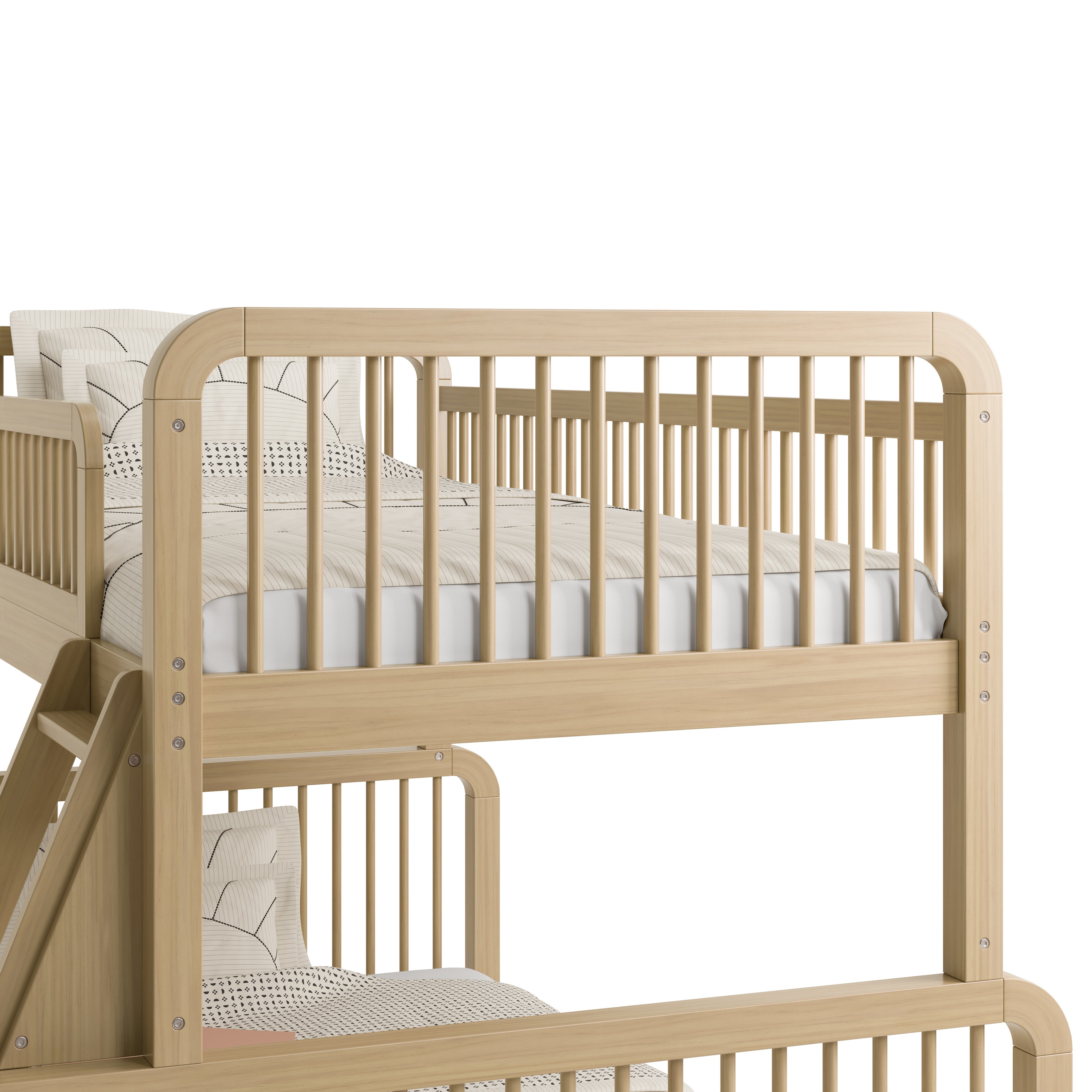 Pasadena driftwood twin over full bunk bed close up of headboard