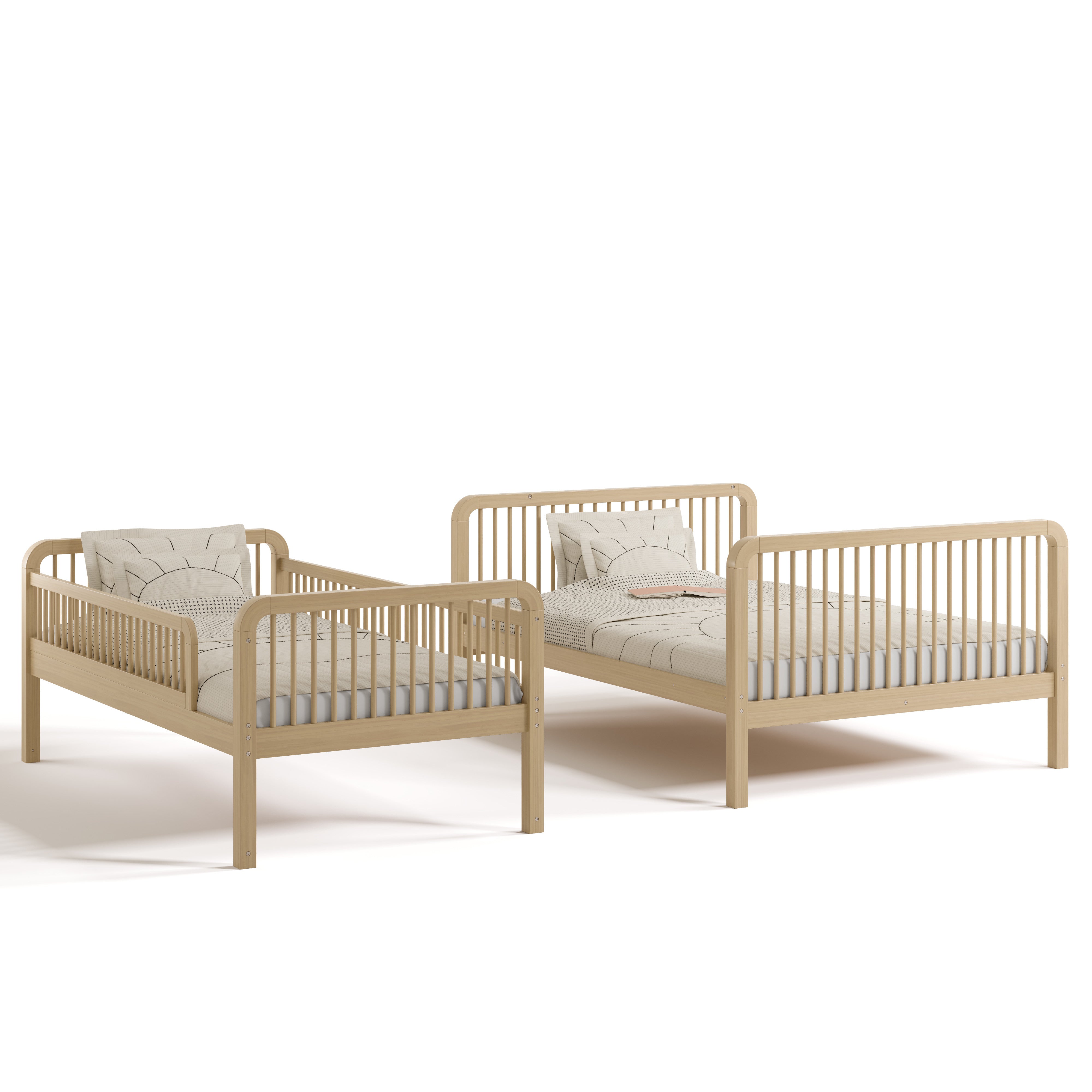 Pasadena driftwood twin over full bunk bed converted to two individual beds