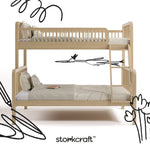 Pasadena driftwood twin over full bunk bed with black doodles overlaid on image
