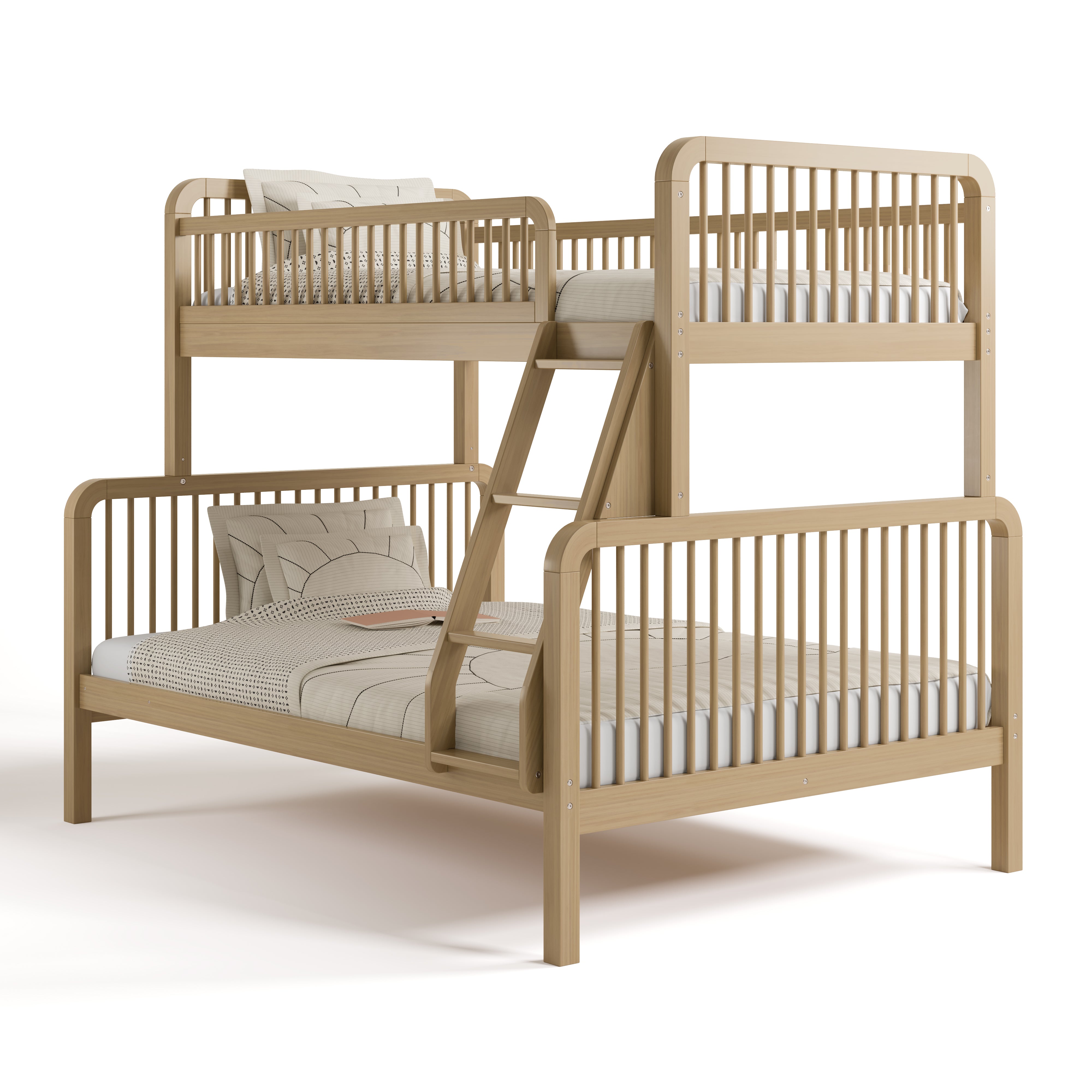 Pasadena driftwood twin over full bunk bed angle view