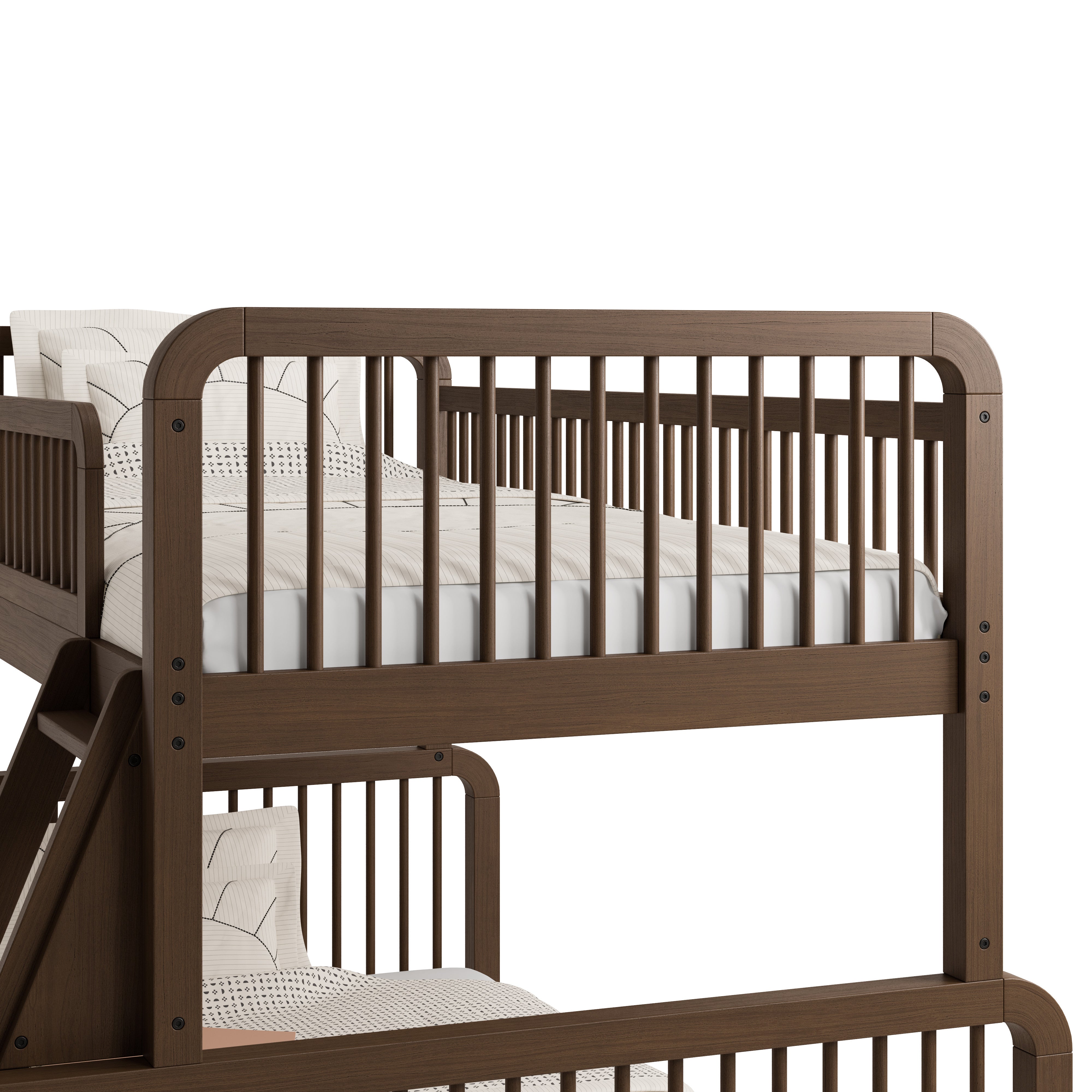 Pasadena hazelnut twin over full bunk bed close up of headboard