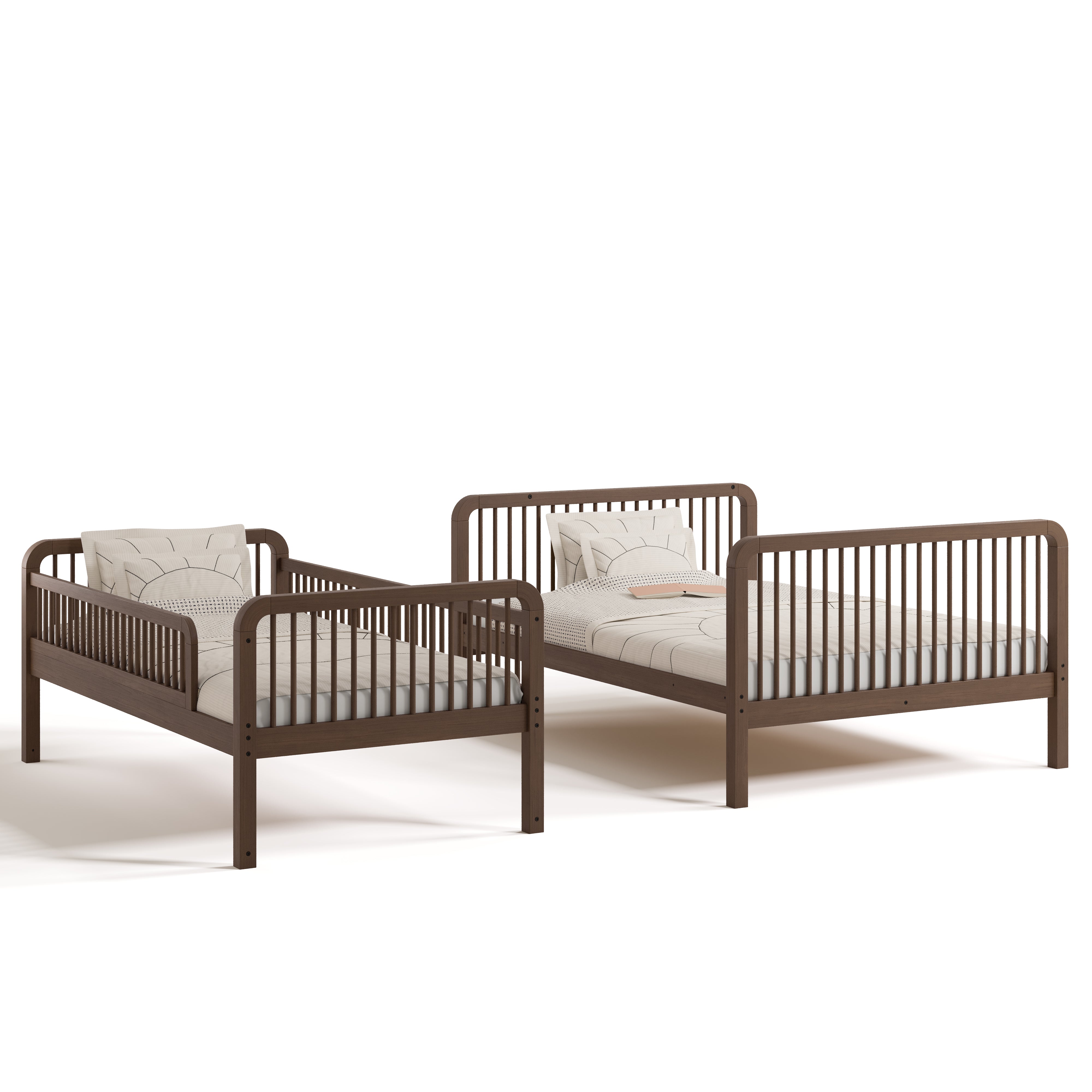 Pasadena hazelnut twin over full bunk bed converted to two individual beds