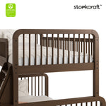 Pasadena hazelnut twin over full bunk bed with GGG logo on top left