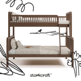Pasadena hazelnut twin over full bunk bed with black doodles overlaid on image