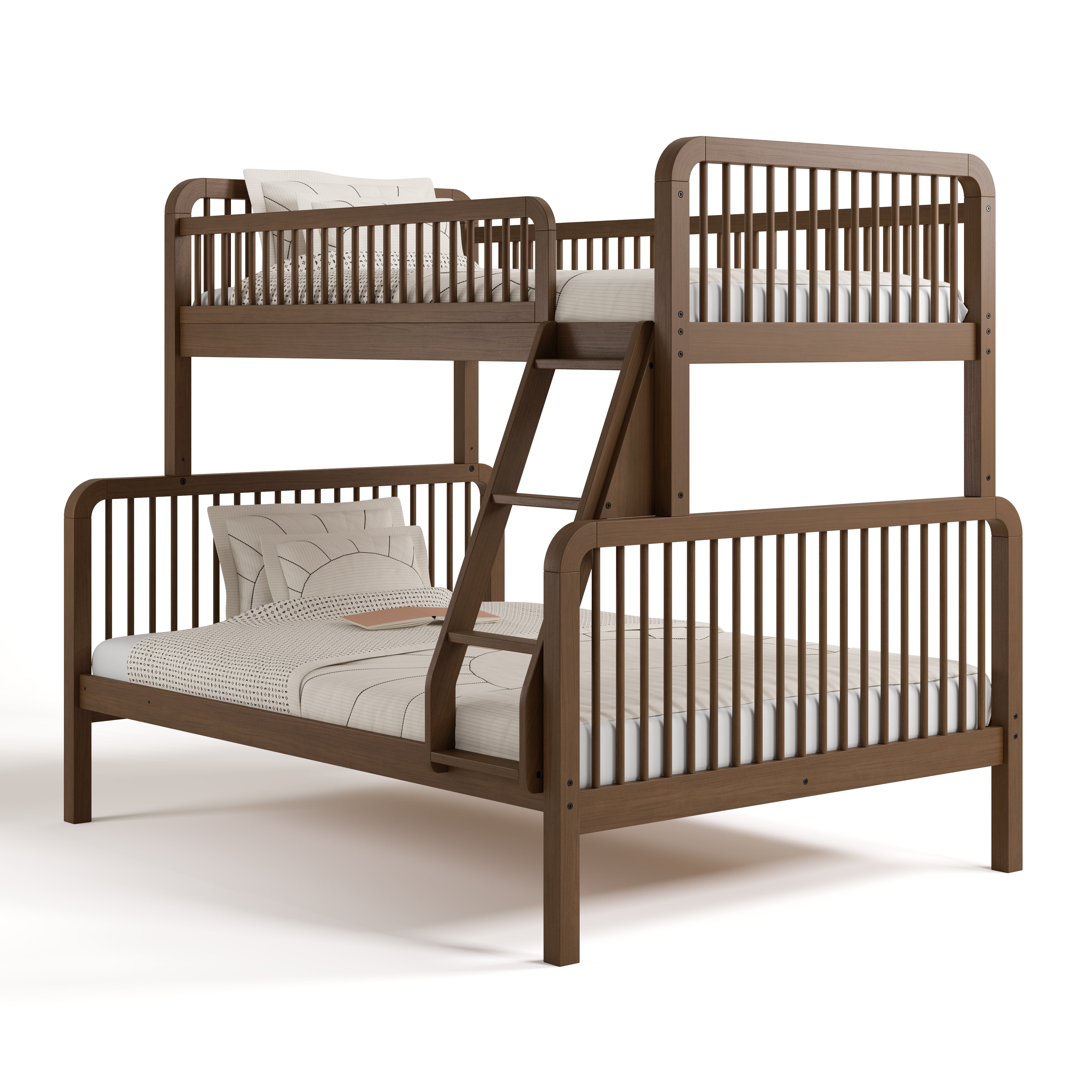 Pasadena hazelnut twin over full bunk bed angle view