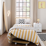 Santos white nightstand beside bed in kids room