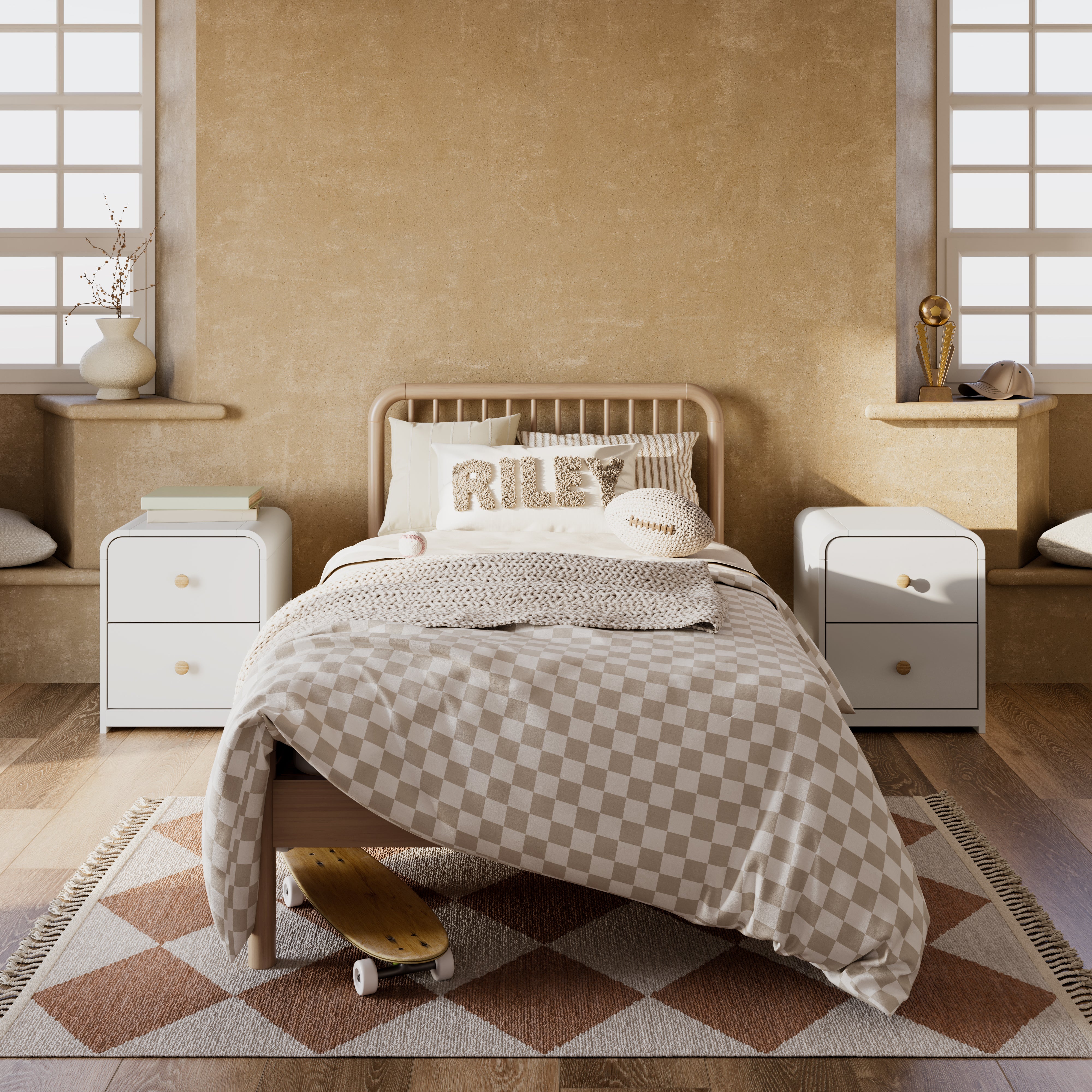 Porto Twin Bed in Driftwood Lifestyle Image