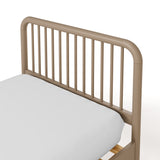 Porto taupe twin bed close up of headboard