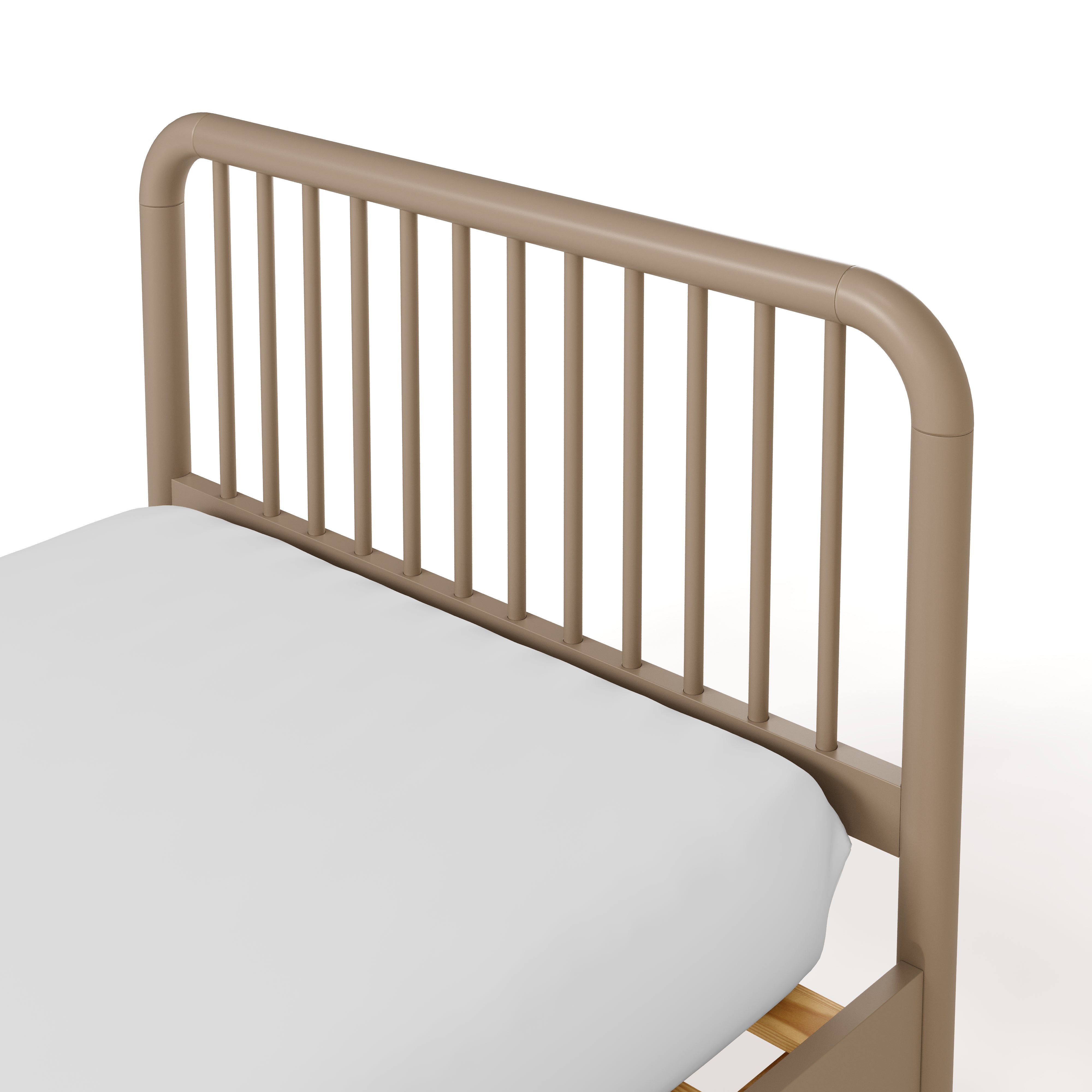 Porto taupe twin bed close up of headboard