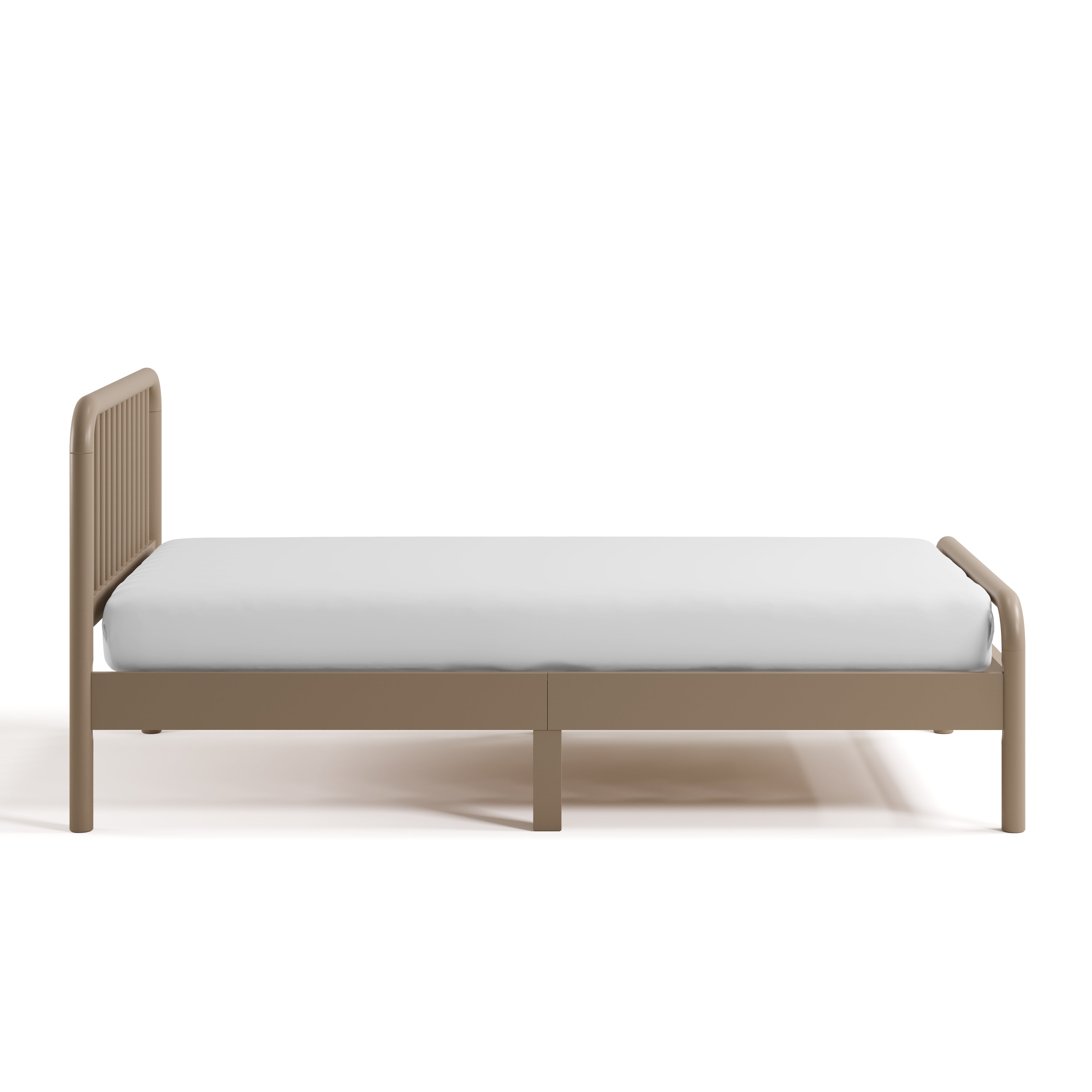 Porto taupe twin bed side view