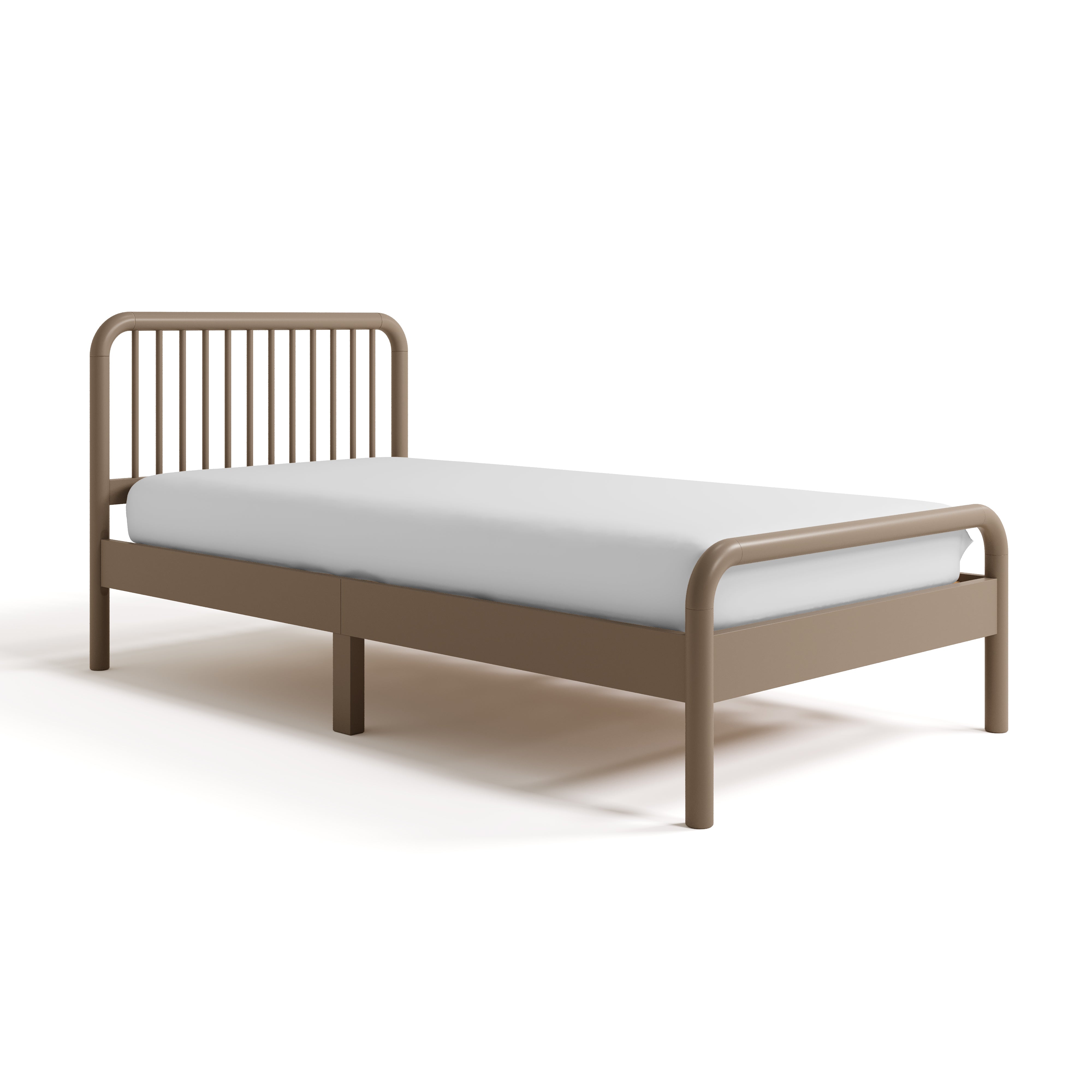 Porto taupe twin bed angle view