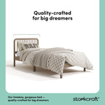 Porto taupe twin bed craftsmanship callout