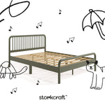 Porto olive full bed with black doodles overlaid on image